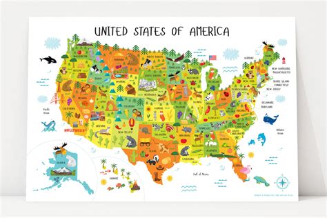 United States Of America Map For Kids