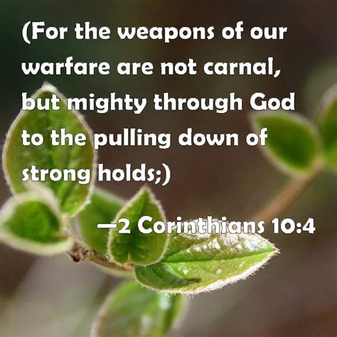 2 Corinthians 104 For The Weapons Of Our Warfare Are Not Carnal But
