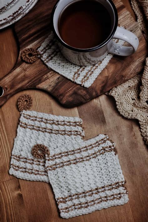 Farmhouse Coaster Knitting Pattern Darling Jadore Diy Crochet