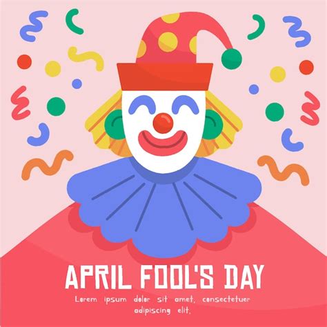 Free Vector April Fools Day With Clown