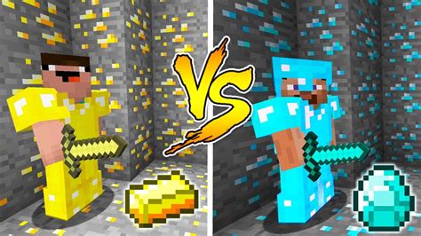 Minecraft Noob Vs Pro Gold Or Diamond Battle In Minecraft Youtube