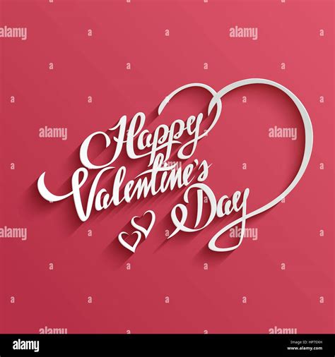 Happy Valentines Day Hand Lettering Greeting Card Typographical Vector