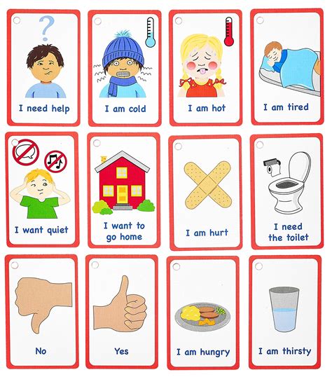 My Essential Needs Cards 12 Flashcards For Visual Aid Special Ed