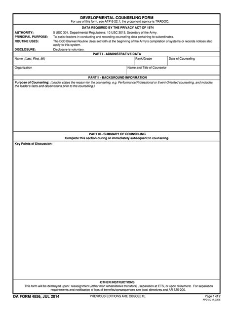 Da 4856 2014 Fill And Sign Printable Template Online Us Legal Forms