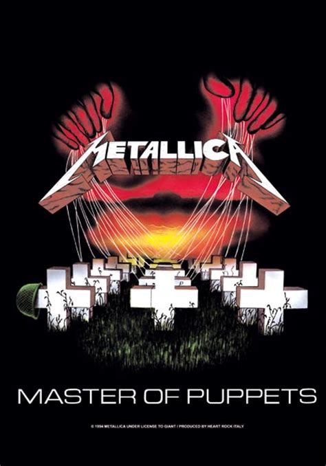 Master of puppets peaked at number 29 on the billboard 200 and received widespread acclaim from critics, who praised its music and political lyrics. Metallica - Master Of Puppets - Posterflagge - 75x110