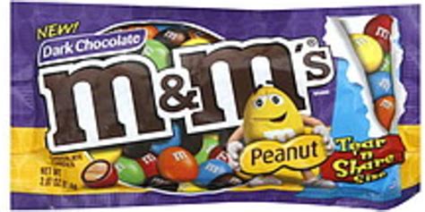 M And M Dark Chocolate Peanut Chocolate Candies 287 Oz Nutrition