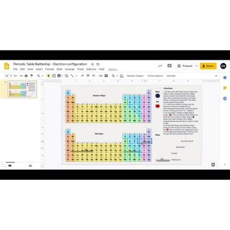 Periodic Table Battleship Game Electron Configuration Print And Digital
