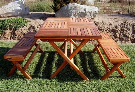 A very clever diy fold up picnic table this table makes a great feature for any outdoor area. Custom Folding Rectangular Picnic Table & Benches, Made in ...