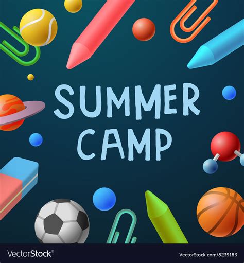 Themed Summer Camp 2016 Poster Sport Games Vector Image