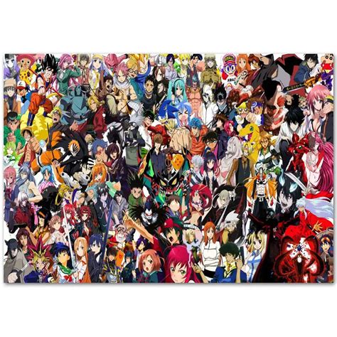 B178 New Japan Classic Anime Hot Characters Collage Top A4 Art Silk