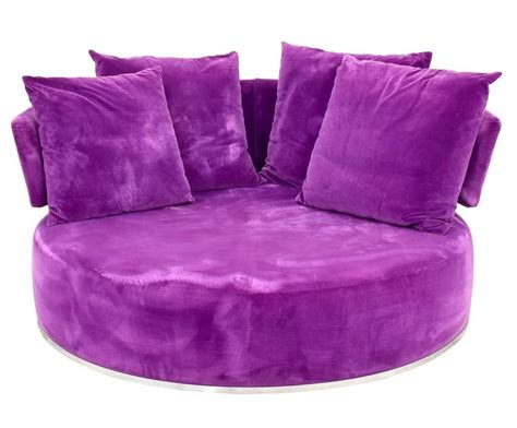 Round Soft Swivel Sofa Bandb Italia Circular Amoenus Loveseat Purple