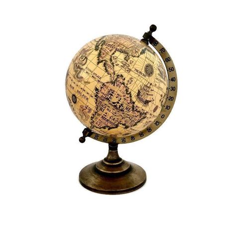 Vintage Old World Globe On Brass Axis Stand 9 High Etsy Old World
