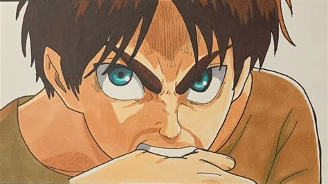 Drawing Eren Yeager Biting Hand Attack On Titan Copic Markers