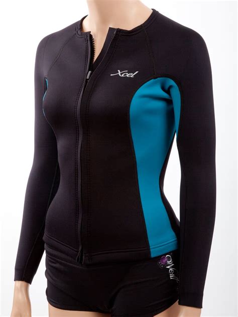 Xcel Womens Longsleeve Front Zip Aqua Fitness Wetsuit Jacket Aqua