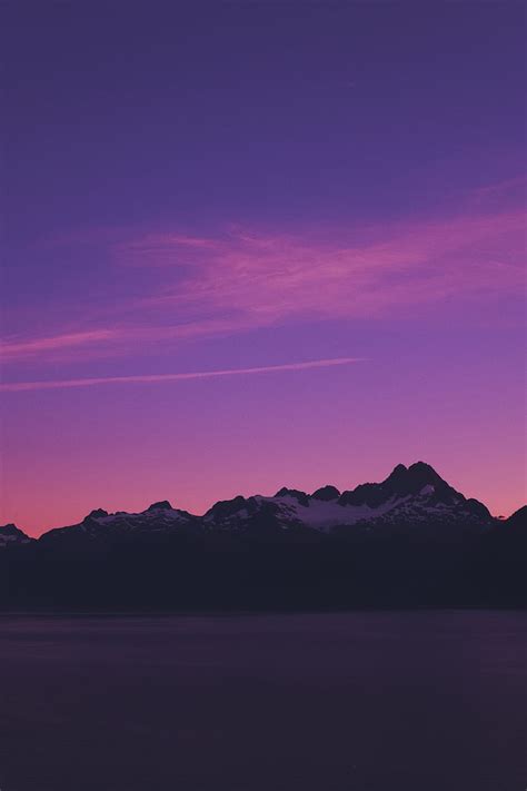 Silhouette Of Mountain Under Clear Sky Hd Phone Wallpaper Peakpx