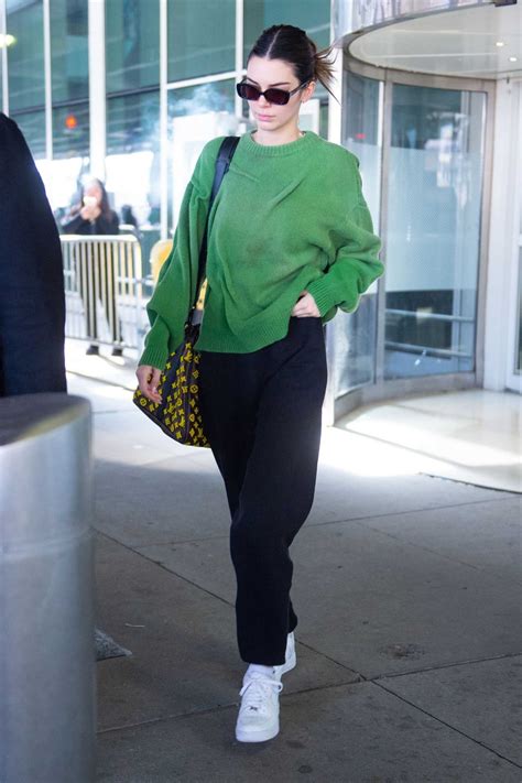 Kendall Jenner In A White Sneakers Arrives At JFK Airport In New York Celeb Donut