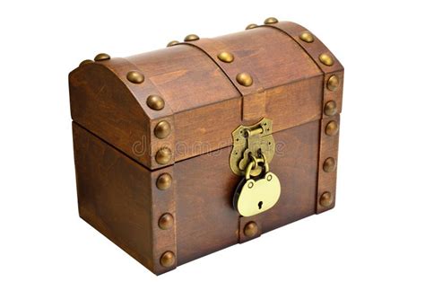 Wooden Chest With Lock Stock Image Image Of Trunk Leather 29053083