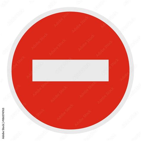 No Entry Icon Flat Illustration Of No Entry Vector Icon For Web Stock