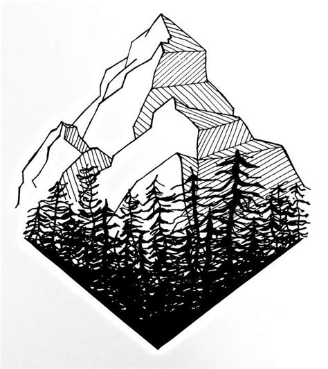 Geometric Mountain Illustration