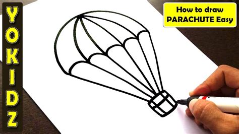 How To Draw Parachute Easy Youtube