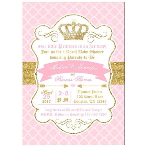 Princess Gold Crown Invitation Printable Or Printed With Free Shipping