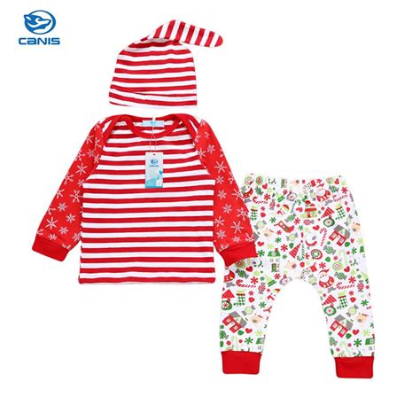 Christmas Kids Baby Girl Boy Clothes Fashion Casual Stripes Long Sleeve