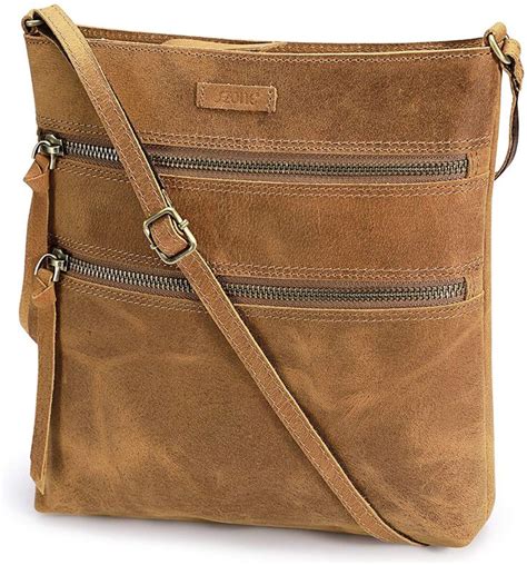 S ZONE Vintage Genuine Leather Crossbody Bags For Women Slim Small