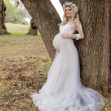 Maternity Gown Dress For Photoshoot White Lace Bridal Etsy Australia