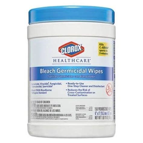 Clorox Disinfectant Healthcare Bleach Germicidal Wipes 6 Canister