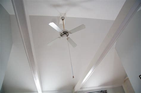 I don't have a photo with cans and vents roughed in but this is the room. Guide on how to install Ceiling fan on vaulted ceiling ...