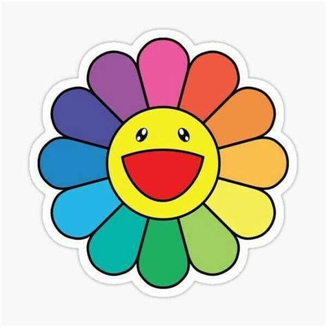 Download this murakami flower vector, shape, trend, murakami transparent png or vector file for free. Flower | Sticker art, Print stickers, Printable stickers