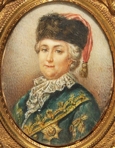 A Russian Portrait Miniature Of Empress Catherine The Great 19th