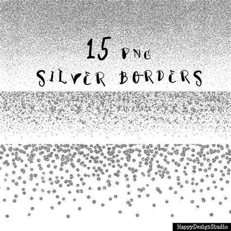Silver Confetti Border Clipart Sparkly Glitter Borders Clip Art Png