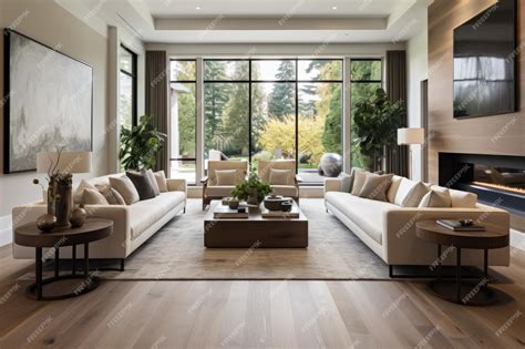 Premium Ai Image Gorgeous Living Room Featuring Elegant Hardwood
