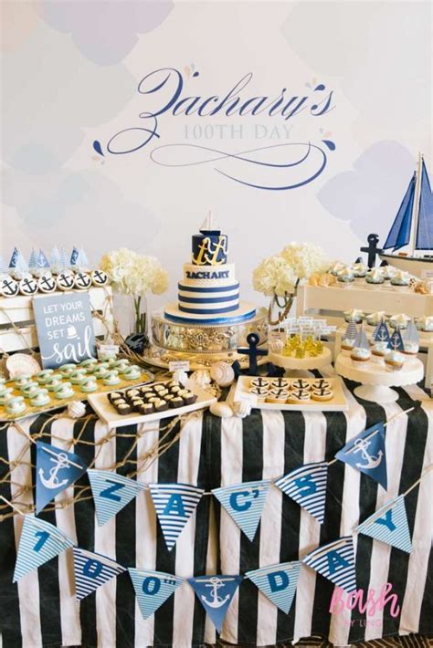All aboard the nautical theme party! Modern Nautical Birthday Party - Birthday Party Ideas & Themes