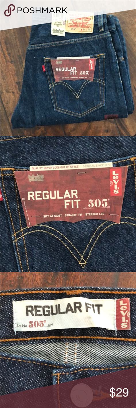 Levis 505 Regular Fit Jeans 34x29 Nwt Jeans Fit Mens Straight