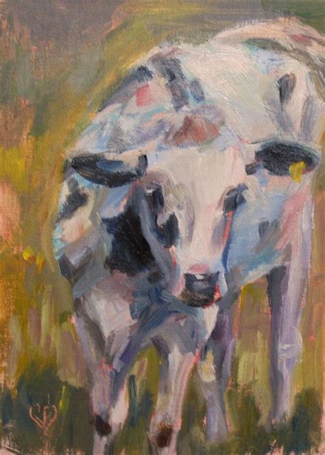 Cow Painting Cows Abstract Cow Painting Bovine Art By Cdemum Original