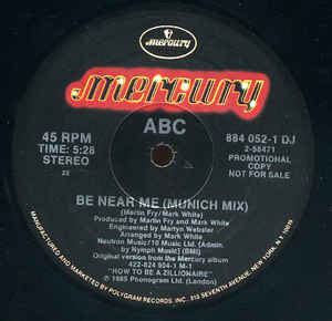 Seeking music cd, dvd & record stores? ABC - Be Near Me (1985, Vinyl) | Discogs