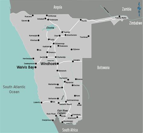 About info namibia • my booking advantage. Landkarte Namibia (Übersichtskarte) : Weltkarte.com ...