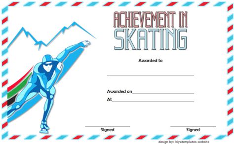 Ice Skating Certificate Template 4 Paddle Templates