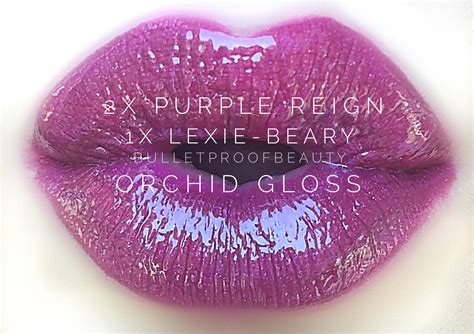 Purple Reign Lipsense Layered With Lexie Beary Lipsense Topped With Orchid Gloss By Senegence