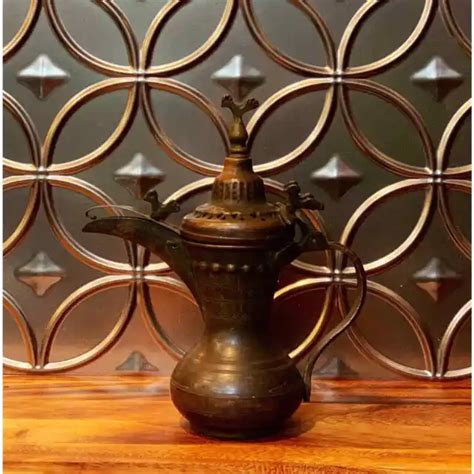 Vintage Bronze Middle Eastern Turkish Dallah Coffee Pot Teapot