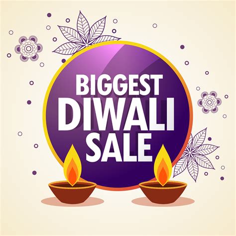 Diwali Sale Promotional Banner With Flower Decoration Download Free
