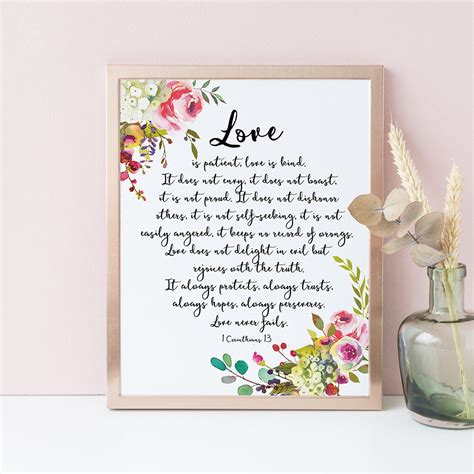 1 Corinthians 13 Print Love Is Patient Love Is Kind Bible Etsy Australia