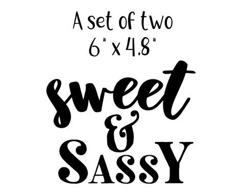 Cute Sweet And Sassy Decals Etsy