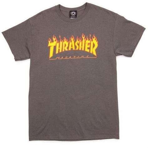 Купить Футболка Thrasher Flame Logo Charcoal Grey с доставкой в бордшопе Бордак