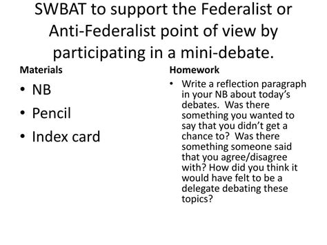 Those opposed to the constitution called themselves democratic republicans. PPT - Federalists v. Anti-Federalists PowerPoint ...