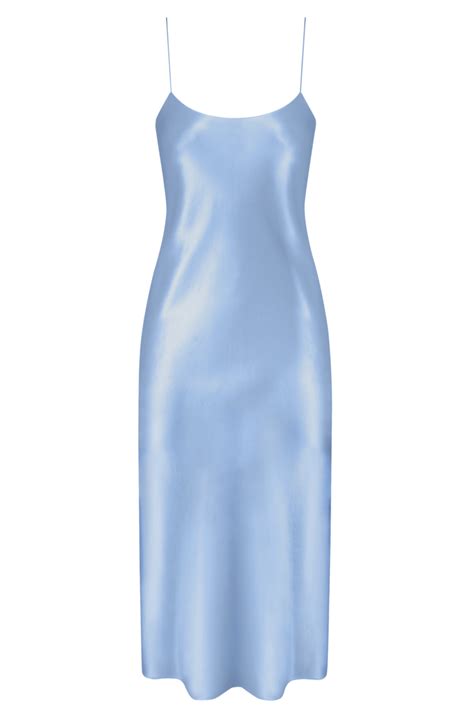 Collection I The Carolyn Silk Slip Dress In Pale Blue — Refine Slip Dress Aesthetic Satin