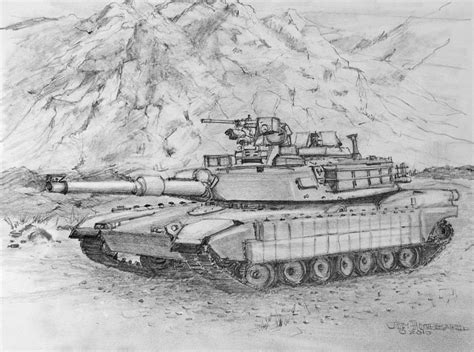 M1 Abrams Army Tank Coloring Page