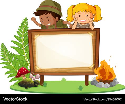 Boy And Girl Scout Banner Royalty Free Vector Image